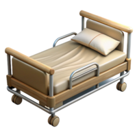 beautiful artistic Hospital Bed Empty Isolated Element with White Sheets authentic png