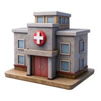 beautiful modern Hospital Building Front View Isolated Element professional png