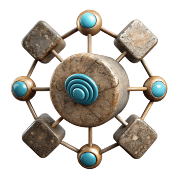 beschwingt künstlerisch Internet von Dinge Netzwerk Diagramm isoliert hoch Auflösung png