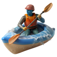 extraordinary abstract Kayaker Entering Water Side View Isolated Element high resolution png
