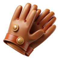 elegant rustic Leather Gloves with Button Closure Transparent Background authentic png