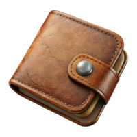 stunning classic Leather Wallet Closed Top View Transparent Background high quality png
