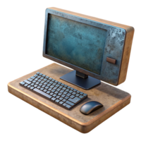 extraordinary creative Modern Desktop Computer Front View with Keyboard Isolated high quality png