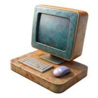 wonderful traditional Modern Desktop Computer Front View with Mouse Isolated high quality png