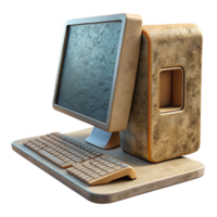 impressive modern Modern Desktop Computer Side View with Keyboard Isolated high quality png