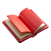 serene abstract Open Book with Red Cover Isolated on Transparent Background detailed png