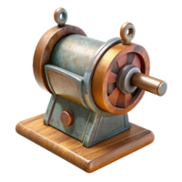 dramatic rustic Pencil Sharpener with Crank Handle Isolated Element authentic png
