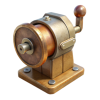 impressive rustic Pencil Sharpener with Crank Handle Isolated Element original png