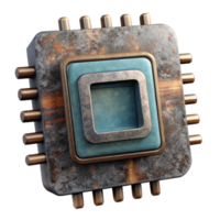 serene rustic Quantum Computing Processor Chip Isolated high resolution png