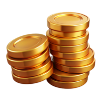 elegant artistic Realistic Gold Coin Stack Isolated on Transparent Background authentic png