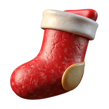 elegante clássico vermelho Natal meia Cortar fora com fofo aparar Alto resolução png