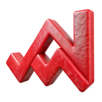 impressive artistic Red Downward Trending Graph Cutout Element professional png