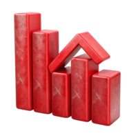 impressive contemporary Red Graph Chart Downward Trend Transparent Background exclusive png