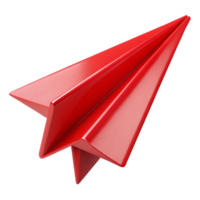 magnificent modern Red Paper Airplane with Folded Wings Transparent Background high resolution png