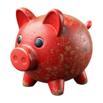 elegante vintage vermelho porquinho banco lado Visão Cortar fora transparente fundo genuíno png