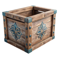 extraordinary modern Rustic Wooden Crate Stenciled Design Transparent Background exclusive png
