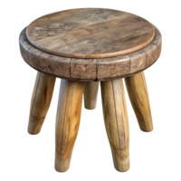 magnificent abstract Rustic Wooden Stool Three Legged Transparent Background professional png