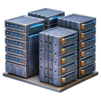 beautiful rustic Server Room with Rows of Servers Transparent Background high resolution png