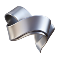 impressive abstract Shiny Silver Ribbon Isolated on Transparent Background professional png