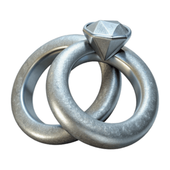 deslumbrante tradicional prata Casamento argolas isolado elemento com diamante detalhe original png