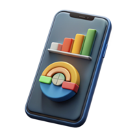 vibrant abstract Smartphone with Chart App Isolated Element genuine png