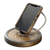 magnificent artistic Smartphone Charging on Wireless Pad Black Isolated exclusive png