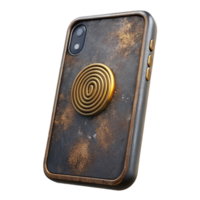 elegant abstract Smartphone with Fingerprint Sensor on Back Black Isolated authentic png