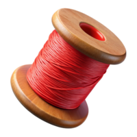 impressive abstract Spool of Red Thread Side View Transparent Background high resolution png
