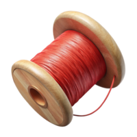serene minimalist Spool of Red Thread Side View Transparent Background authentic png