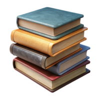 vibrant rustic Stack of Books Different Sizes Transparent Background high resolution png