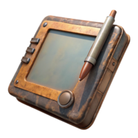 vibrant modern Tablet Computer with Stylus Side View Isolated high resolution png