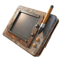 serene modern Tablet Computer with Stylus Side View Isolated high quality png