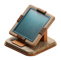 vibrant abstract Tablet with Stand Top View on Transparent Background detailed png