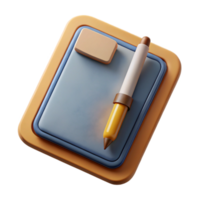 elegant rustic Tablet with Stylus Pen Top View on Transparent Background professional png