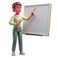 impressive abstract Teacher Writing on Whiteboard Side View Transparent Element premium png