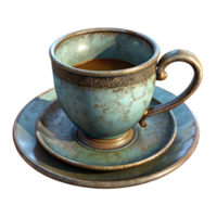 stunning abstract Tea Cup with Saucer Cutout Transparent Background genuine png