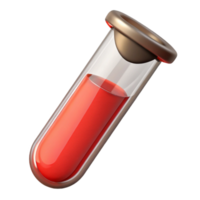 vibrant rustic Test Tube with Red Liquid Isolated Element original png