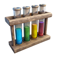 impressive artistic Test Tube Rack with Colorful Liquids Isolated genuine png