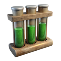 extraordinary artistic Test Tubes Filled with Green Liquid Isolated Element professional png