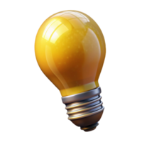 serene minimalist Transparent Background Lightbulb with Yellow Filament high quality png