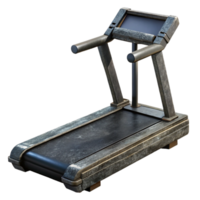 dramatic rustic Treadmill Black Isolated on Transparent Background with Display professional png