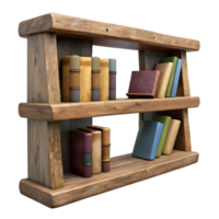 serene abstract Wall Mounted Bookshelf Wooden Design Transparent Background genuine png