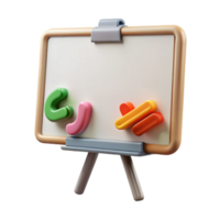 elegant modern Whiteboard with Magnetic Letters Isolated on Transparent Background high resolution png