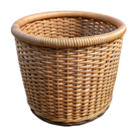 impressive rustic Wicker Laundry Basket Woven Texture Transparent Background authentic png