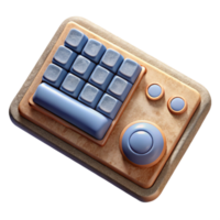 magnificent rustic Wireless Keyboard Top View with Numeric Pad Isolated 4K png