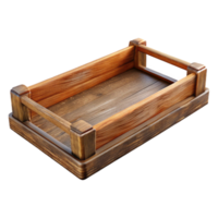 elegant modern Wooden Tray Rectangular Shape Transparent Background premium png