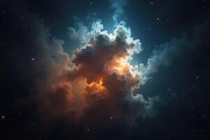 Stunning Nebula in Outer Space with Vibrant Colors and Twinkling Stars Displayed photo