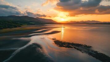 Aerial beautiful shot of a seashore photo
