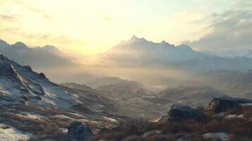 sunrise in the mountain photo