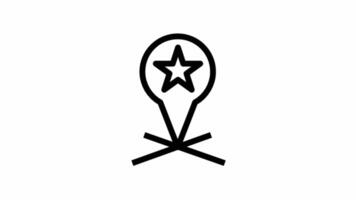 Modern favorite Location pin animated icon - location and navigation motion design video